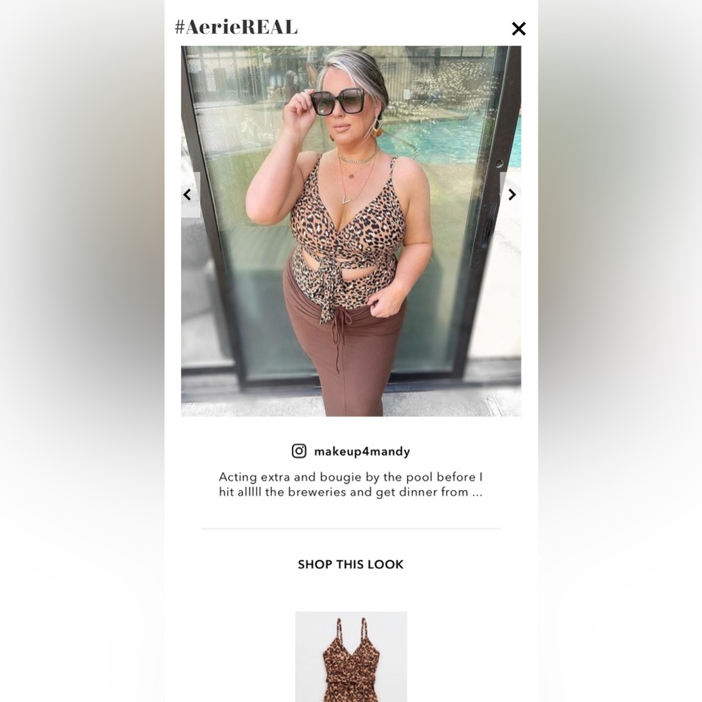 Aerie Leopard Wrap One Piece Swimsuit